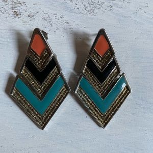 Vintage Diamond Shaped Post Earrings